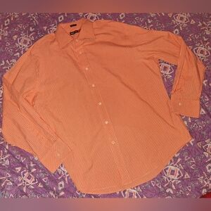 Nyne Men's Casual Orange Striped Shirt